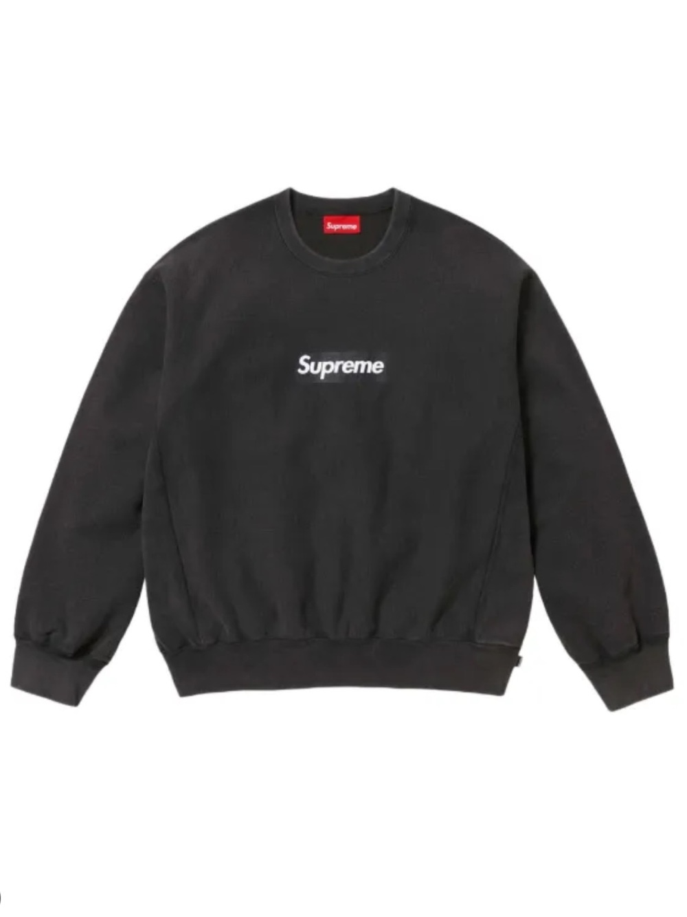 Supreme FW22 Dark Grayish Black Washed Box Logo Crewneck Sweatshirt Size L